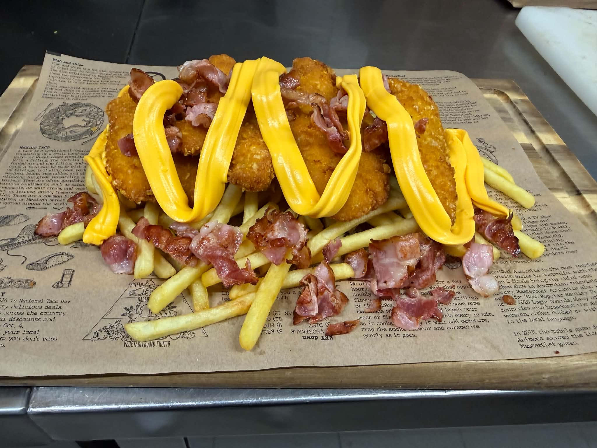 182. Vyprážané kuracie cheesy hranolky